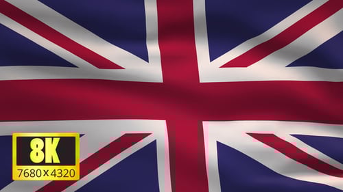 Realistic Waving United Kingdom Flag Background Animation