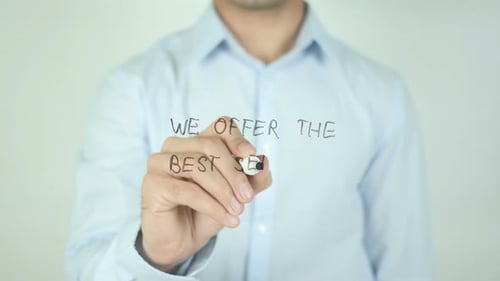 We Offer the Best Service, Writing On Transparent Screen