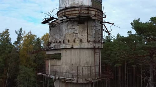 Coastal Defence Batteries at Olmani, Latvia. Military Heritage. Aerial Dron Shot.