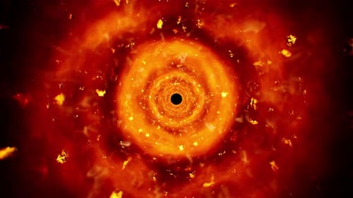 Boucle de tunnel de particules de feu brûlantes abstraites 4K