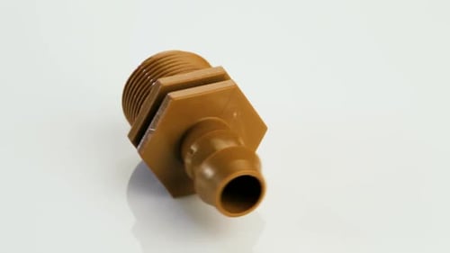 Precision plastic parts on white background