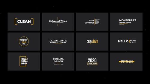 Clean Minimalist Title Animations Pack for Video Projects