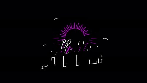 Hello, Summer abstract seamless animation. Video 4K glowing neon abstraction Summer sea beach sun.