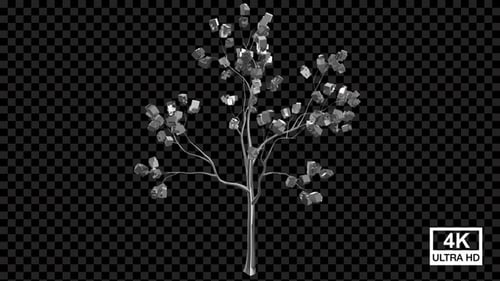 Metallic Geometric Tree Growth Animation