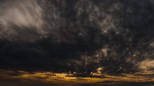 Dramatic Clouds Time Lapse during Golden Sunset
