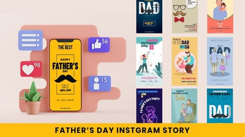 Dynamic Father's Day Celebration Social Media Story Pack