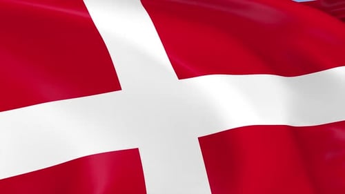 Realistic Waving Denmark Flag Animation
