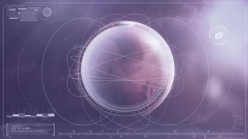 Infografik-Daten auf dem Hintergrund des Planeten Mars 4K