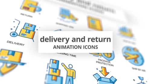 Animated Delivery and Logistics Icons Set