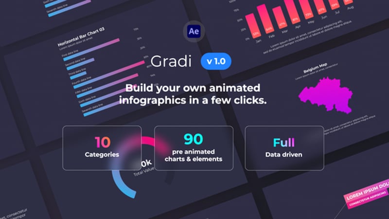 Gradi - Gradient Infographics l MOGRT, Infographics ft. 2d & animated ...