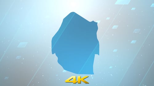 Digital Swaziland Map Outline Reveal Animation