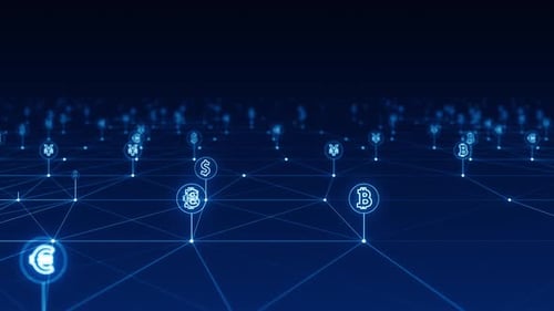 Futuristic Digital Currency Network Connection Loop