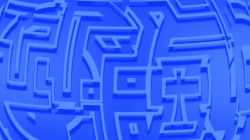 Geometric blue shapes animation forming changing continuous loop pattern