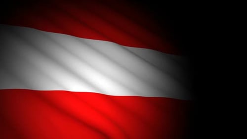 Austrian Flag Waving with Realistic Fabric Motion