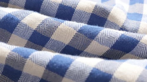 Blue and White Checkered Textile Close Up
