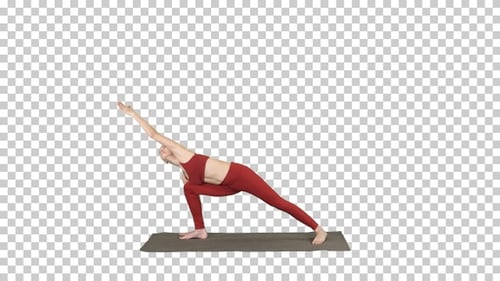 Jeune yogi, jolie femme pratiquant, Alpha Channel