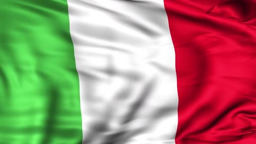 Realistic Waving Italian Flag Animation