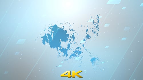 Abstract Digital Shape Reveal with Glowing Lines