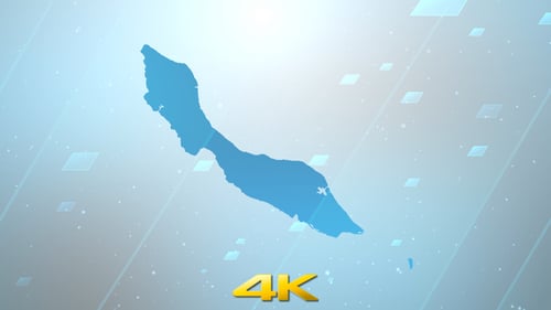 Animated Map Reveal with Floating Geometric Shapes