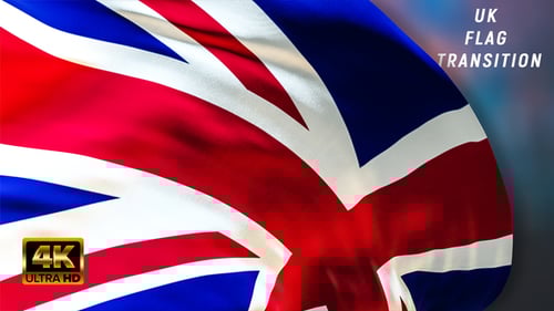 Realistic Waving Union Jack Flag Animation