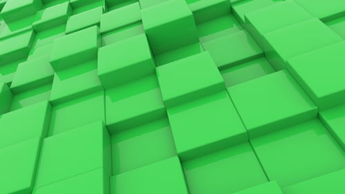 Cubes Green Background