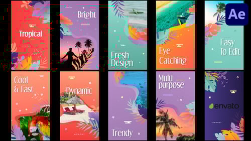 Dynamic Tropical Travel Slideshow for Social Stories