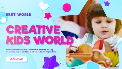 Playful Kids Opener with Bouncing Text and Colorful Shapes