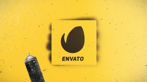 Revelação do logotipo de tinta spray