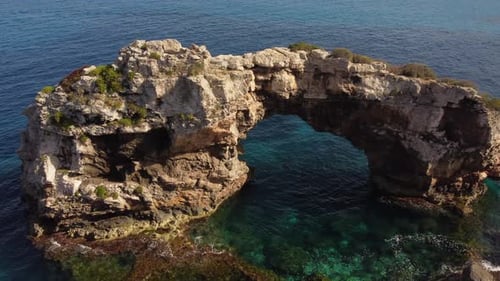 Es Pontas Arch in Cala Santanyi in Mallorca or Majorca, Spain