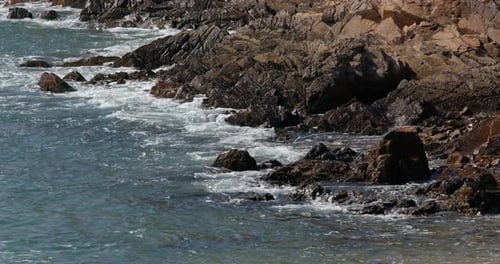 Sea wave on the rock