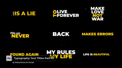 Typography Text Titles Part 01 \ After Effects