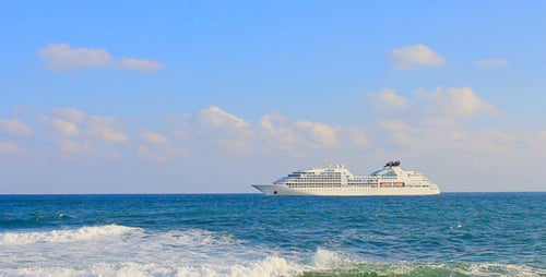 Luxury Cruise Ship Sailing on Calm Ocean Waters