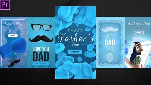 Modern Animated Father's Day Instagram Story Templates with Customizable Text