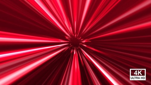 Abstract Red Light Streaks Hyperspace Motion Background