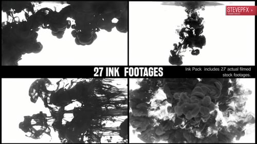 Black Ink Expanding in Clear Liquid