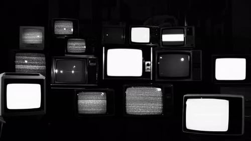 Retro-Fernseher zum Ein- und Ausschalten statischer Geräusche. 4K-Version.