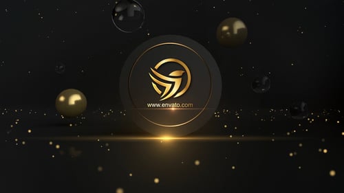 Elegant Gold Logo Reveal with Shimmering Particles