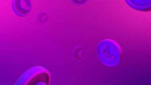Modern 3D Euro Coins Animation in Vibrant Gradient