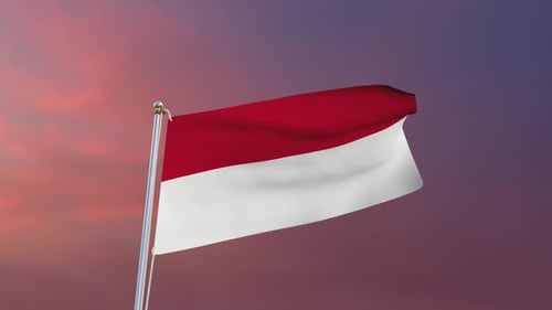 Realistic 3D Indonesian Flag Waving Seamlessly