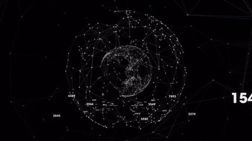 Network of connections on black background