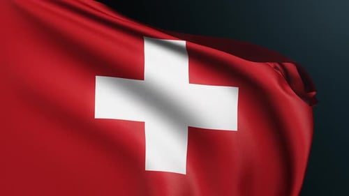 Dynamic Waving Switzerland Flag Animated Background