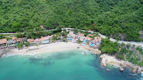 Aerial View of Tropical Beach and Resort