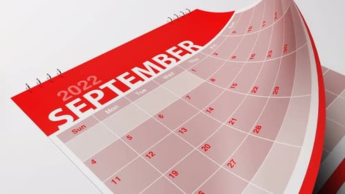 3D Monthly Calendar Page Turn Animation