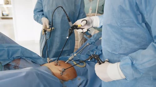 Laparoscopic Surgery Performed by Medical Team