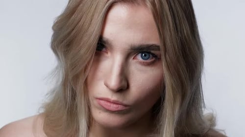 Blond Woman Posing in a Fashion Shoot