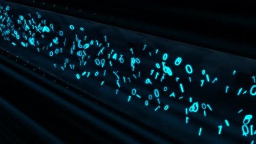 Binary Data Flows in Encrypted VPN Network Tunnel Information Tube - 4K