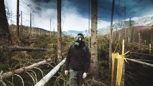 Man Wearing Bio Face Mask