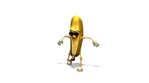 mr. Banan - Danse en boucle sur fond blanc