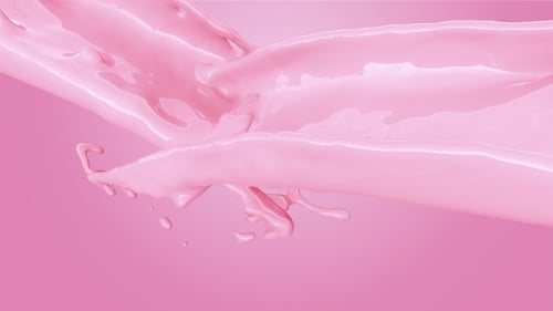 Dynamic Pink Liquid Milk Splash with Alpha Channel