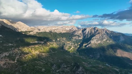 Mountain landscape high in the mountains aerial view 4 K